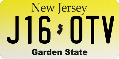 NJ license plate J16OTV
