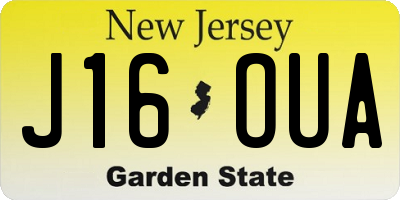 NJ license plate J16OUA