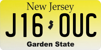 NJ license plate J16OUC