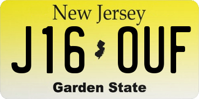 NJ license plate J16OUF