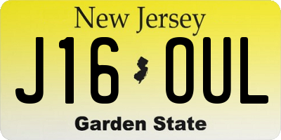 NJ license plate J16OUL