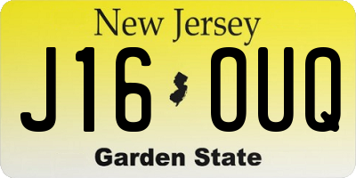 NJ license plate J16OUQ