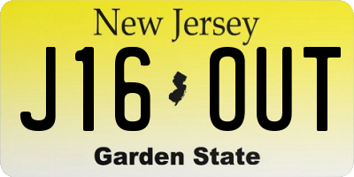 NJ license plate J16OUT