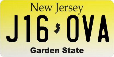 NJ license plate J16OVA