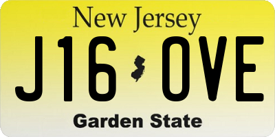 NJ license plate J16OVE