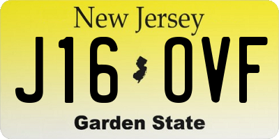 NJ license plate J16OVF