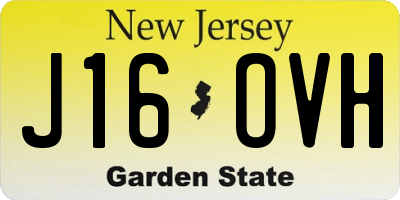 NJ license plate J16OVH