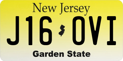 NJ license plate J16OVI
