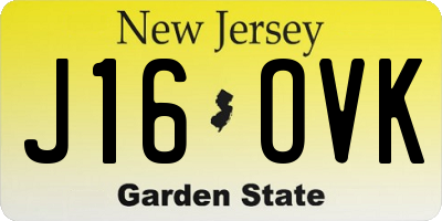NJ license plate J16OVK