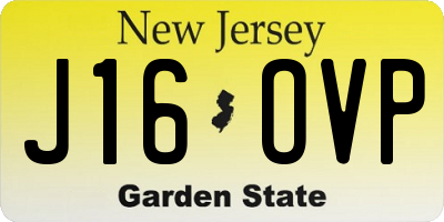 NJ license plate J16OVP