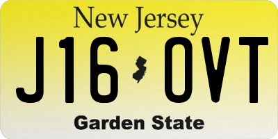 NJ license plate J16OVT