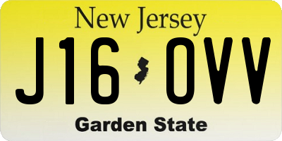 NJ license plate J16OVV