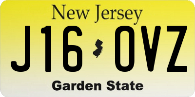 NJ license plate J16OVZ