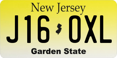NJ license plate J16OXL