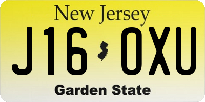 NJ license plate J16OXU