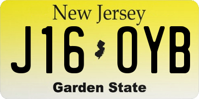 NJ license plate J16OYB