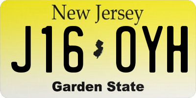NJ license plate J16OYH