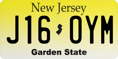 NJ license plate J16OYM