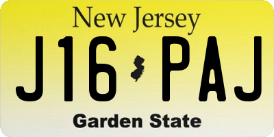 NJ license plate J16PAJ