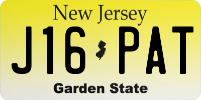NJ license plate J16PAT