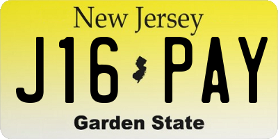 NJ license plate J16PAY