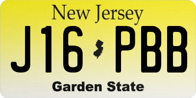 NJ license plate J16PBB