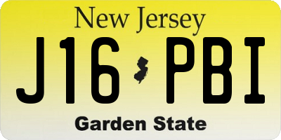 NJ license plate J16PBI