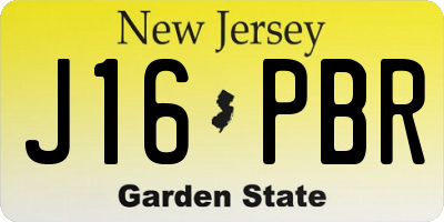NJ license plate J16PBR
