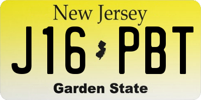 NJ license plate J16PBT