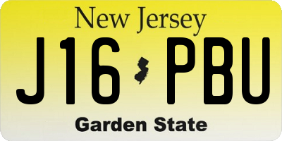 NJ license plate J16PBU