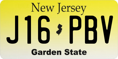 NJ license plate J16PBV