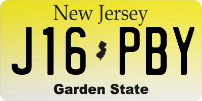 NJ license plate J16PBY