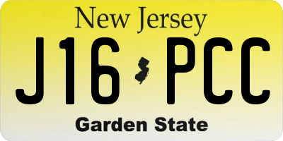 NJ license plate J16PCC