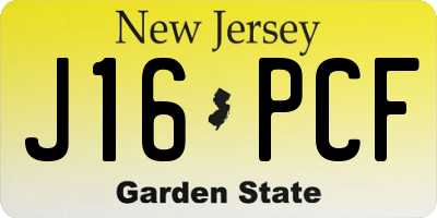 NJ license plate J16PCF