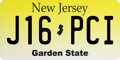 NJ license plate J16PCI