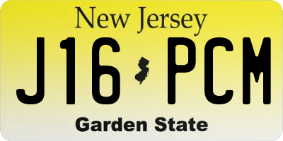 NJ license plate J16PCM