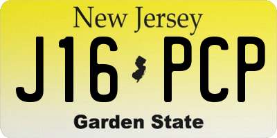 NJ license plate J16PCP