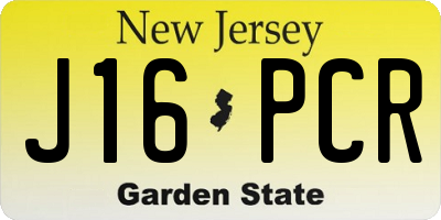 NJ license plate J16PCR