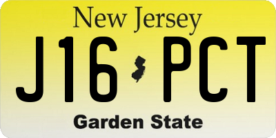 NJ license plate J16PCT