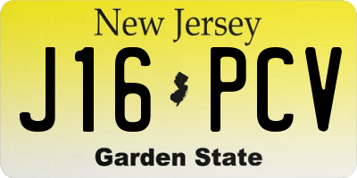 NJ license plate J16PCV