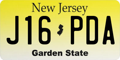 NJ license plate J16PDA