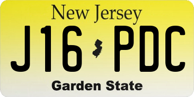 NJ license plate J16PDC