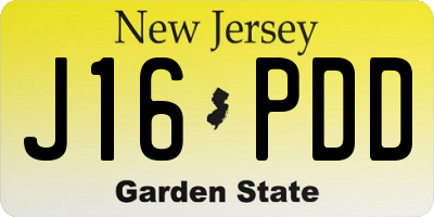 NJ license plate J16PDD