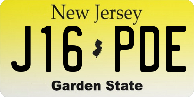 NJ license plate J16PDE