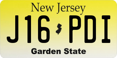 NJ license plate J16PDI