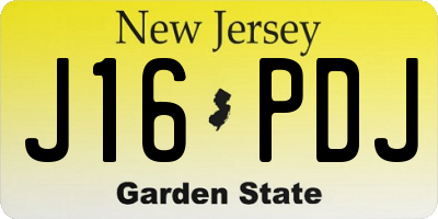NJ license plate J16PDJ
