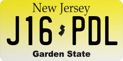 NJ license plate J16PDL