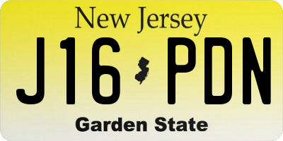 NJ license plate J16PDN