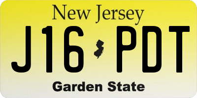 NJ license plate J16PDT