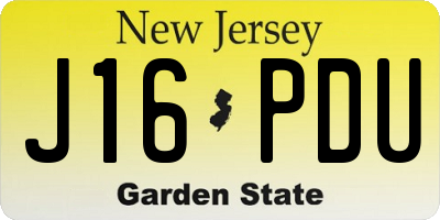 NJ license plate J16PDU